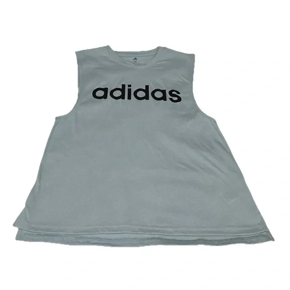 Adidas Blue Tank‎ Top Athletic Workout Gym Yoga Size M Activewear Sleeveless Tee - Picture 2 of 4